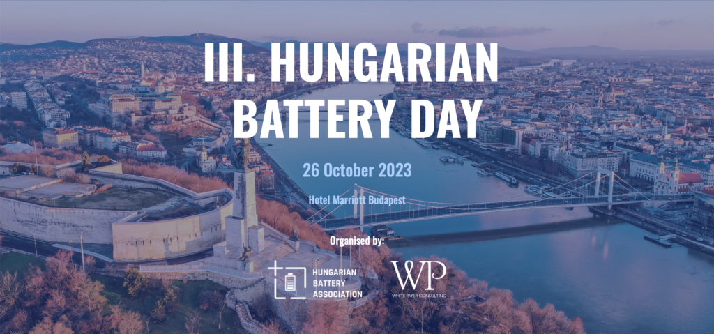 III. Hungarian Battery Day main banner with Budapest landscape in the background